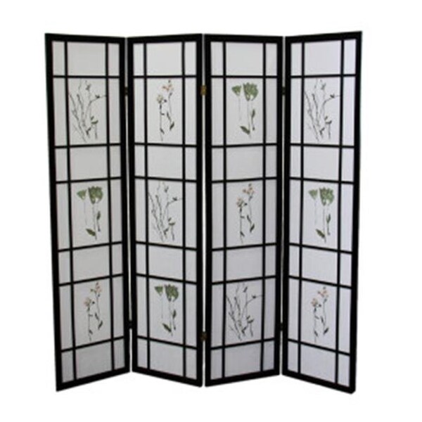 Ore Furniture Ore Furniture R5441-4 4 Panel Shoji Screen - Black R5441-4 - main